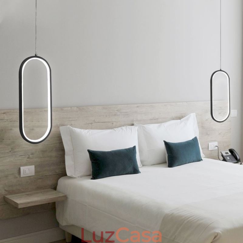 Luminária pendente oval em acrílico decorativa