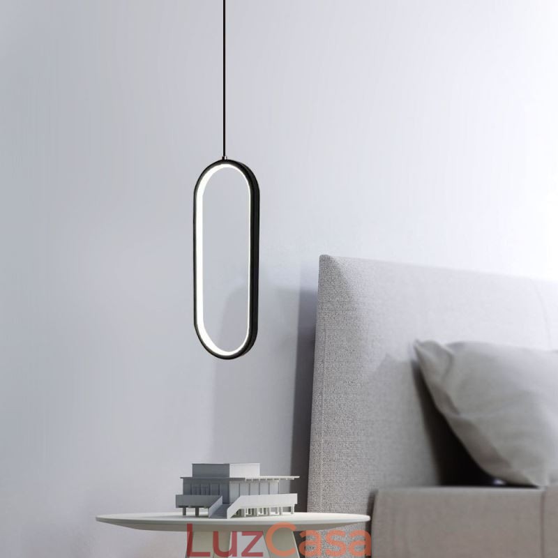Luminária pendente oval em acrílico decorativa