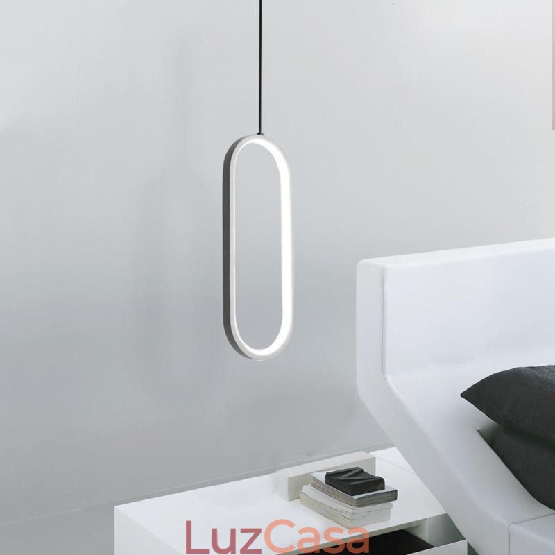 Luminária pendente oval em acrílico decorativa