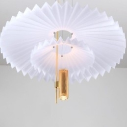 Luminária pendente plissada moderna em acrílico para iluminação decorativa