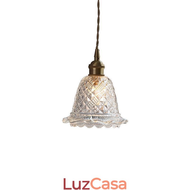 Luminária pendente de vidro com flor moderna 1 luminária decorativa