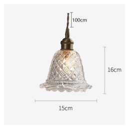 Luminária pendente de vidro com flor moderna 1 luminária decorativa