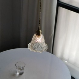 Luminária pendente de vidro com flor moderna 1 luminária decorativa