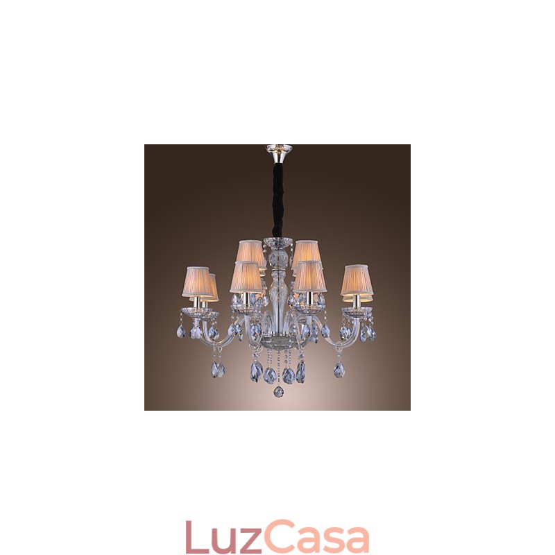 Lustre de vidro galvanizado de cristal clássico tradicional