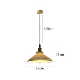 Luminária pendente de cerâmica estilo japonês, luminária pendente retrô plissada