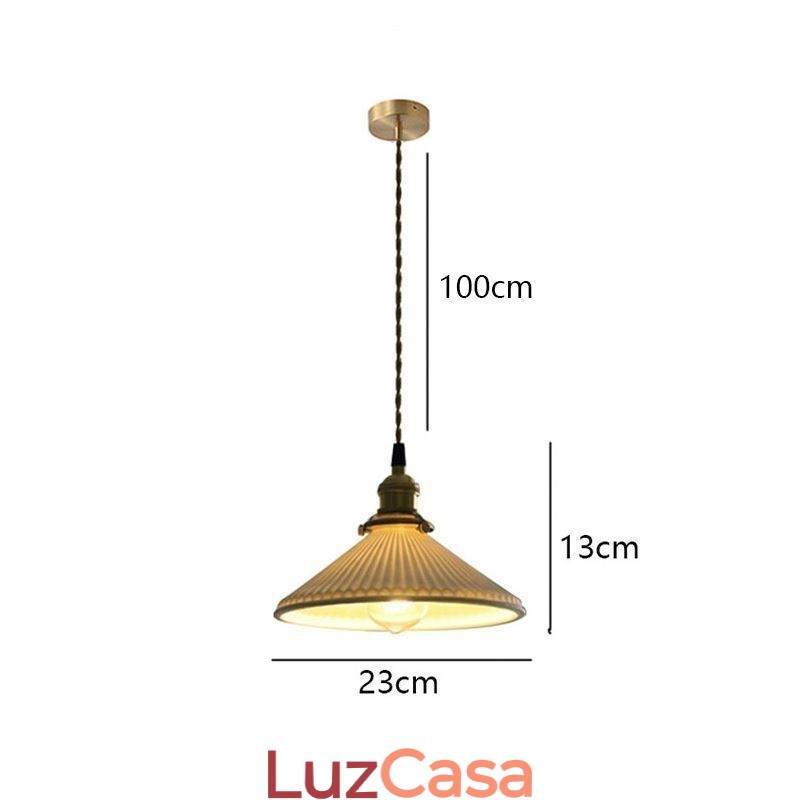 Luminária pendente de cerâmica estilo japonês, luminária pendente retrô plissada