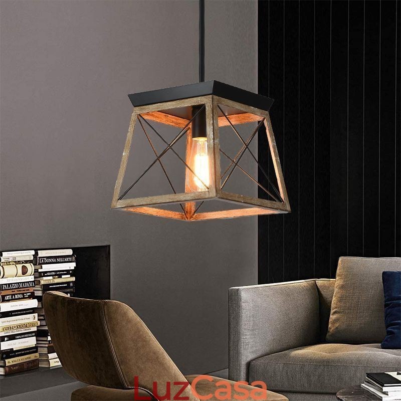 Luminária pendente estilo vintage com luz única