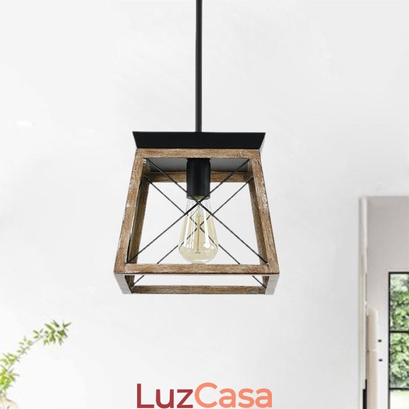 Luminária pendente estilo vintage com luz única
