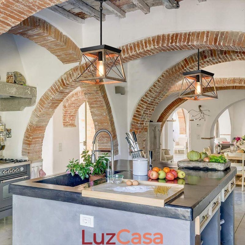Luminária pendente estilo vintage com luz única