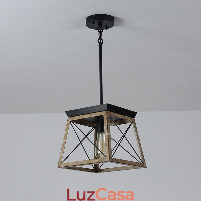 Luminária pendente estilo vintage com luz única