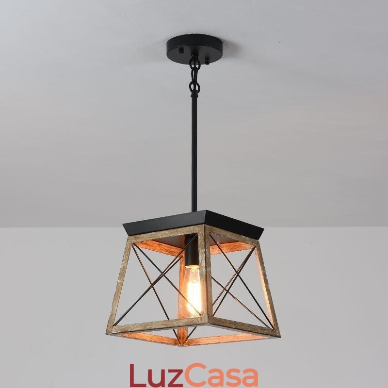 Luminária pendente estilo vintage com luz única