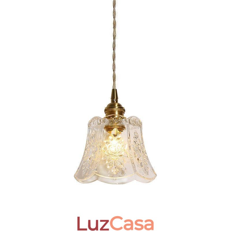 Luminária pendente de flor Luminária decorativa minimalista de vidro