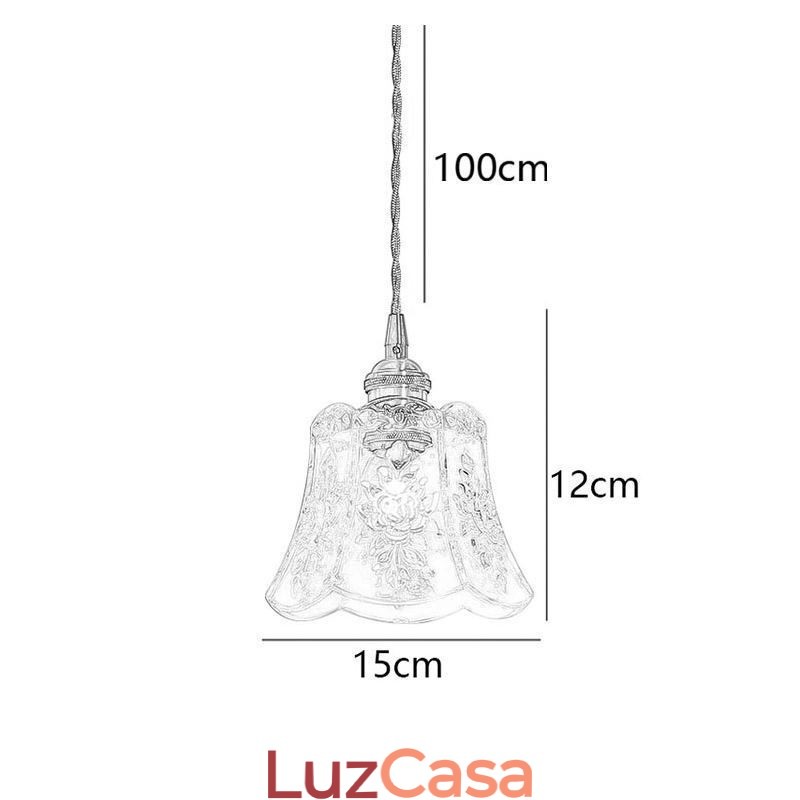 Luminária pendente de flor Luminária decorativa minimalista de vidro