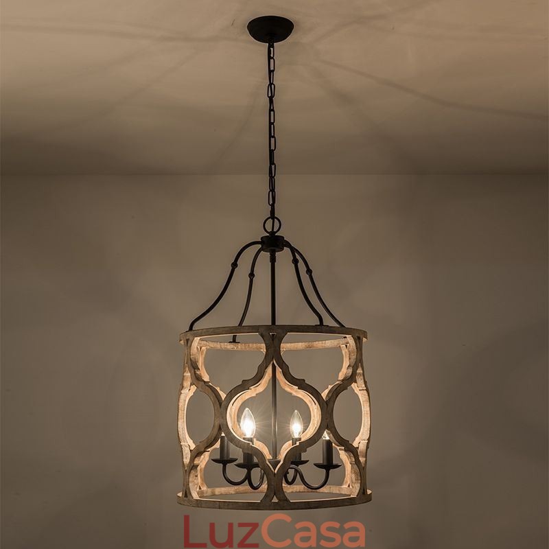 Luminária pendente estilo vintage com 4 lanternas