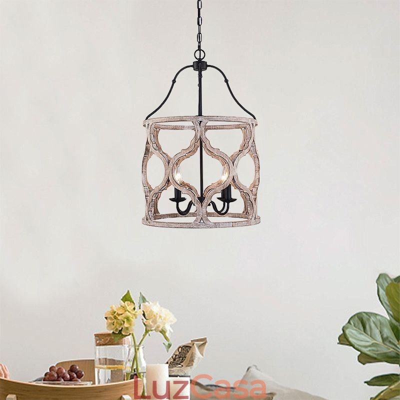 Luminária pendente estilo vintage com 4 lanternas