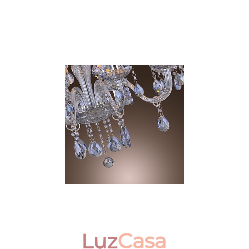 Lustre de vidro galvanizado de cristal clássico tradicional