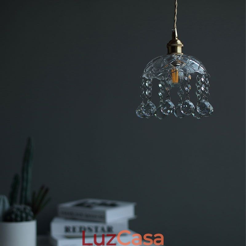 Mini pingente de vidro moderno, luminária decorativa de 1 luz
