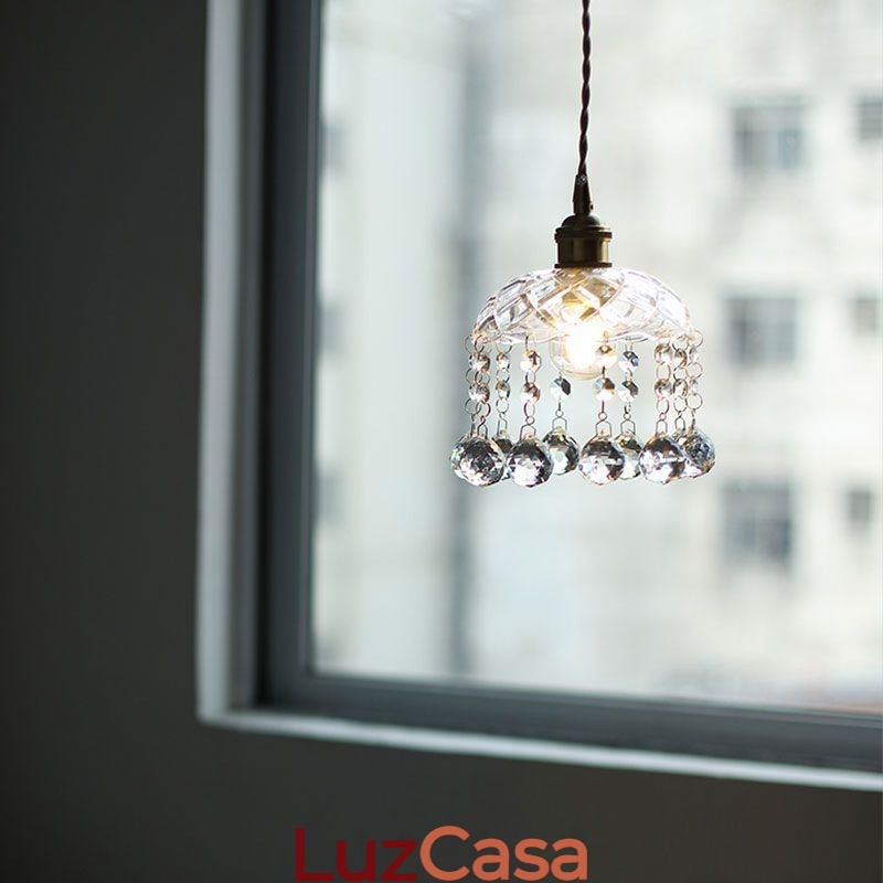 Mini pingente de vidro moderno, luminária decorativa de 1 luz