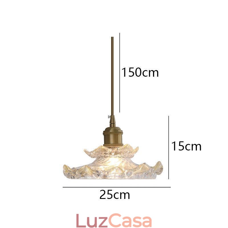 Luminária pendente de vidro estilo japonês Luminária pendente de vidro lótus