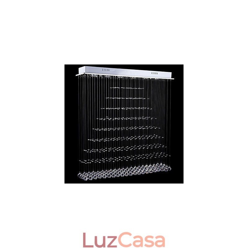Luminária pendente retangular de cristal, lustre de teto, luminárias de iluminação