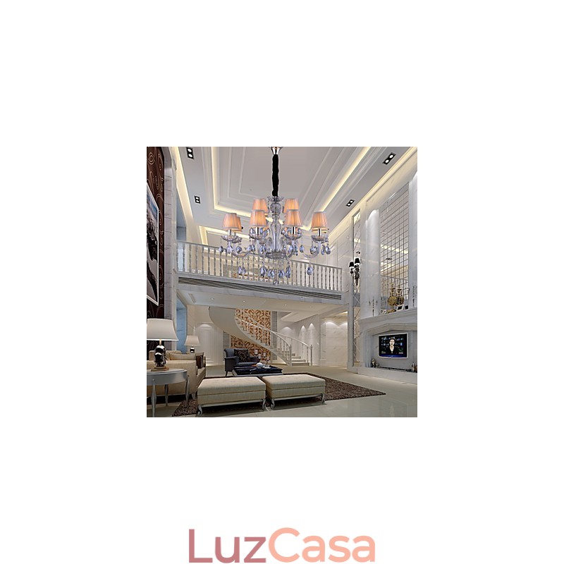 Lustre de vidro galvanizado de cristal clássico tradicional