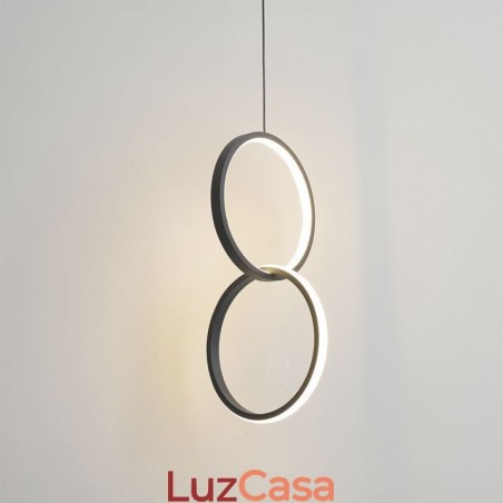 Luminária pendente de anel duplo mimimalista