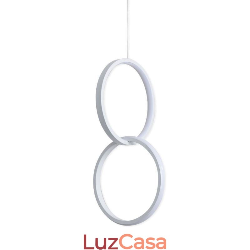 Luminária pendente de anel duplo mimimalista