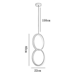Luminária pendente de anel duplo mimimalista