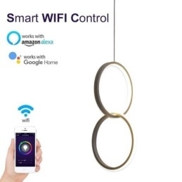 Luminária pendente de anel duplo mimimalista