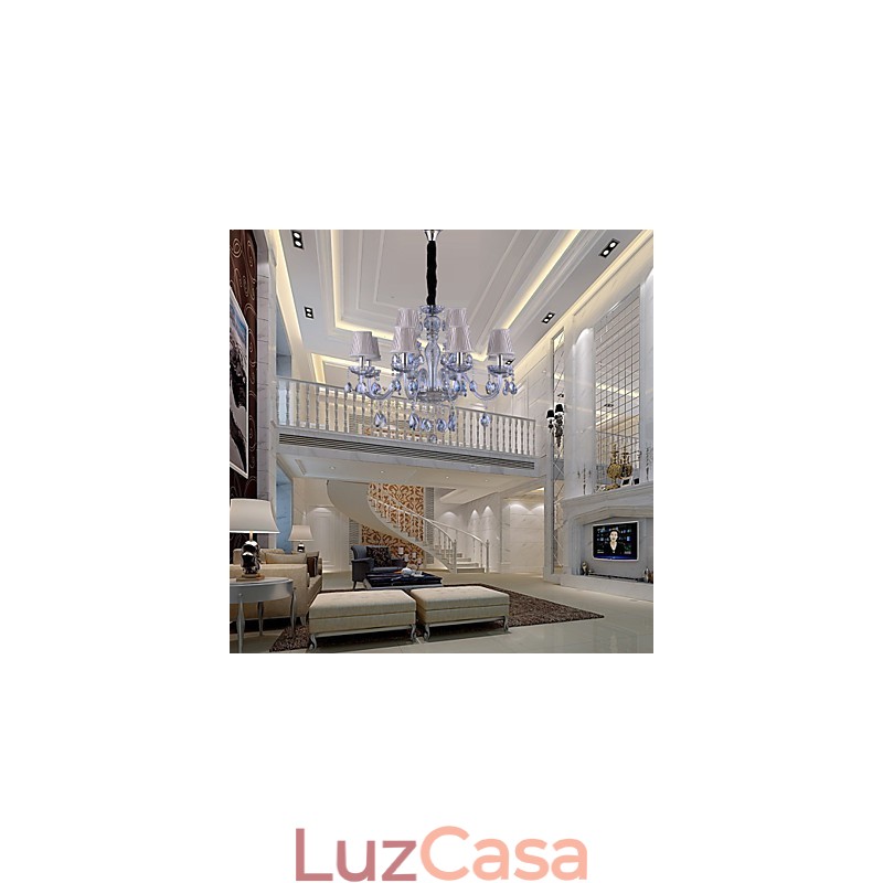 Lustre de vidro galvanizado de cristal clássico tradicional