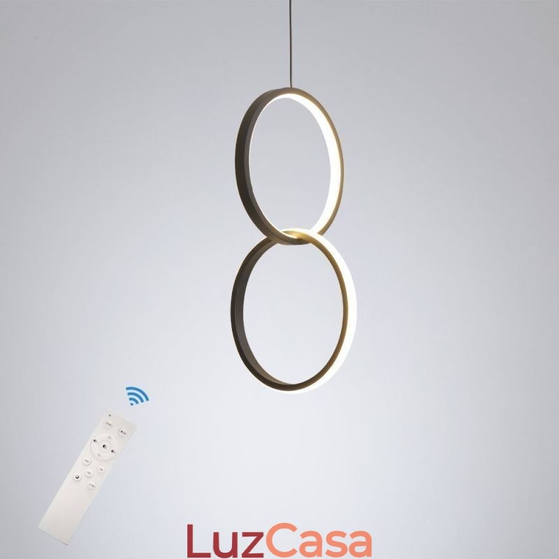 Luminária pendente de anel duplo mimimalista