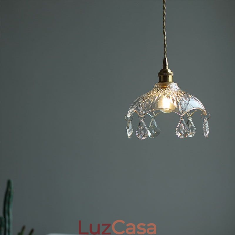 Luminária pendente de vidro minimalista moderna Luminária pendente de luz única