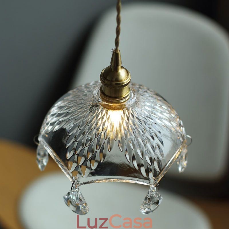 Luminária pendente de vidro minimalista moderna Luminária pendente de luz única