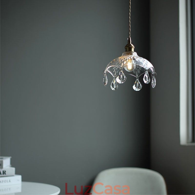 Luminária pendente de vidro minimalista moderna Luminária pendente de luz única