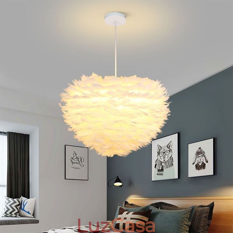 Luminária pendente decorativa Pretty Feather