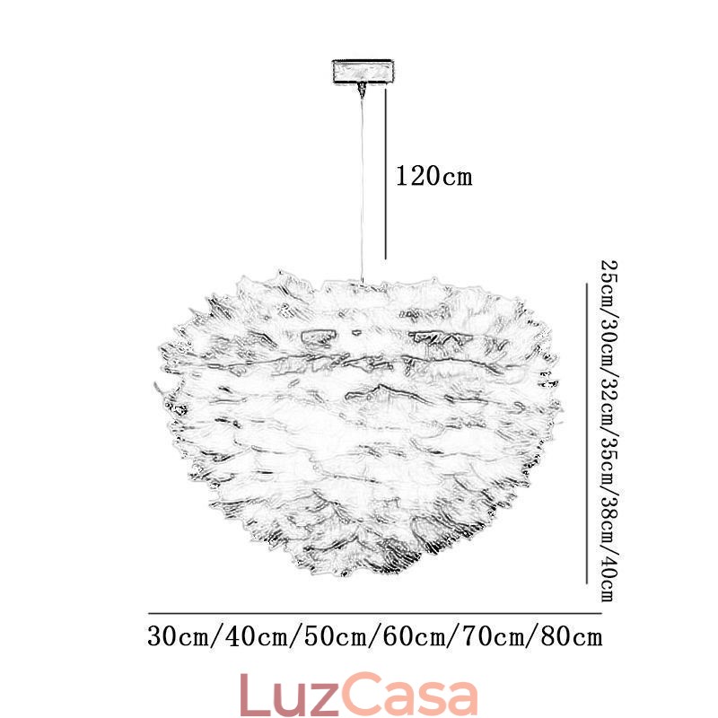 Luminária pendente decorativa Pretty Feather