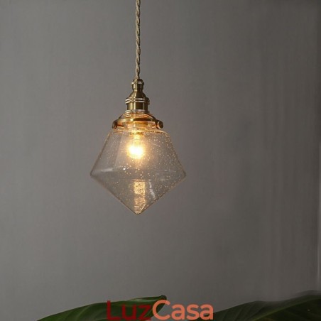 1 Luminária pendente de vidro com diamante e bolha de vidro 1 Luminária pendente de vidro com diamante e bolha de vidro
