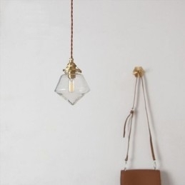 1 Luminária pendente de vidro com diamante e bolha de vidro