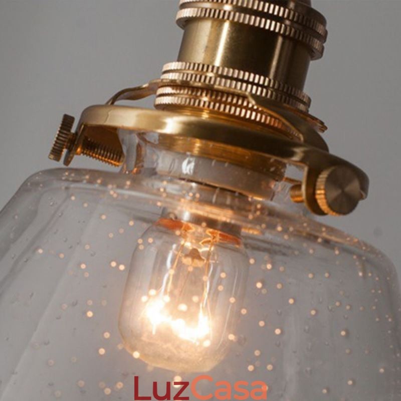 1 Luminária pendente de vidro com diamante e bolha de vidro