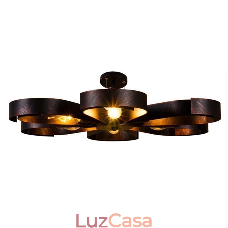 Luminária de teto vintage moderna em forma de flor de ferro