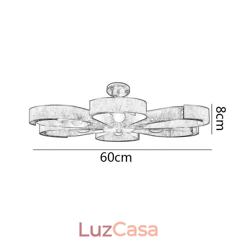 Luminária de teto vintage moderna em forma de flor de ferro