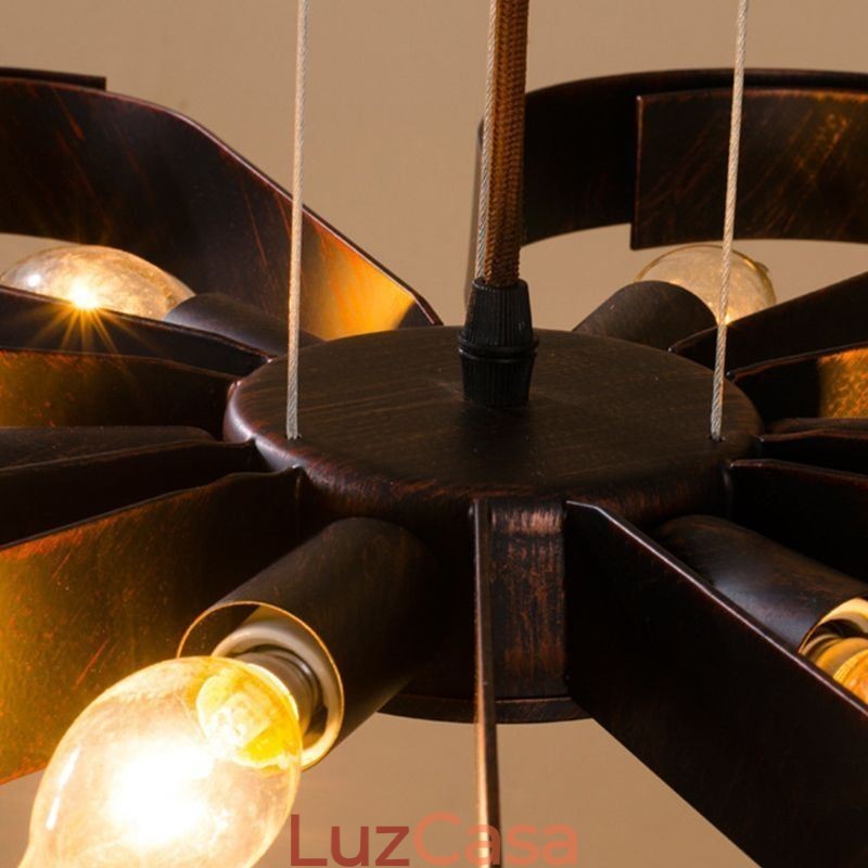 Luminária de teto vintage moderna em forma de flor de ferro