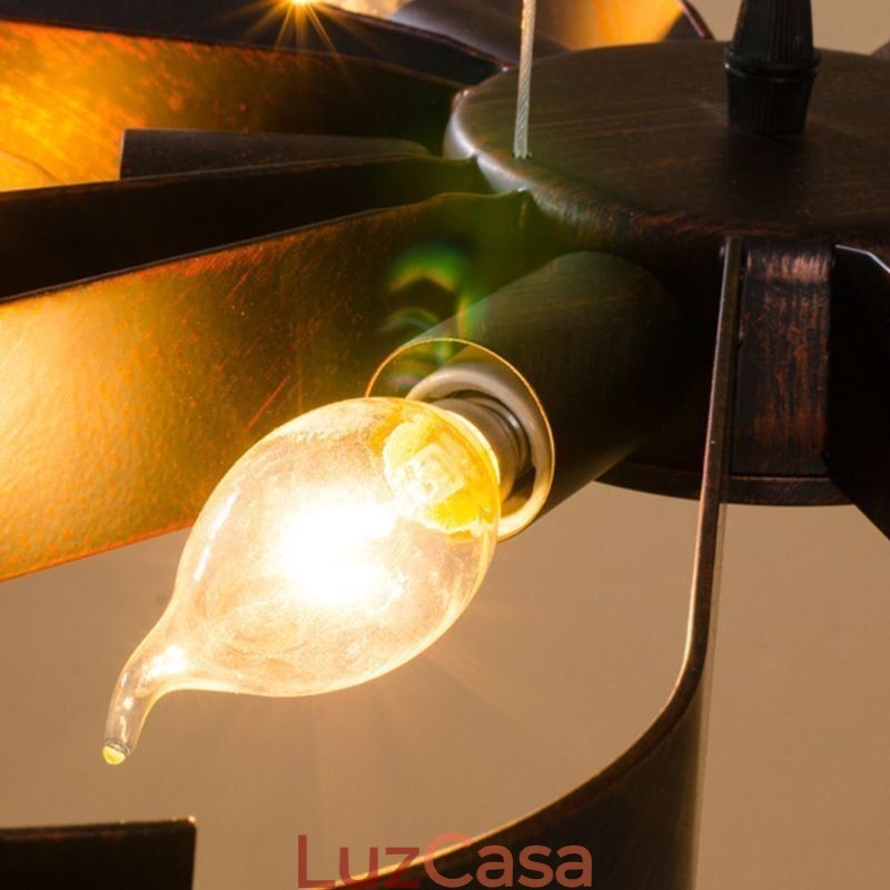 Luminária de teto vintage moderna em forma de flor de ferro