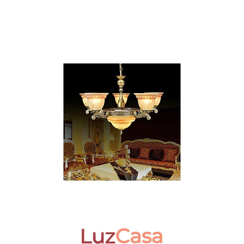 Lustre de metal bronze retrô vintage clássico tradicional