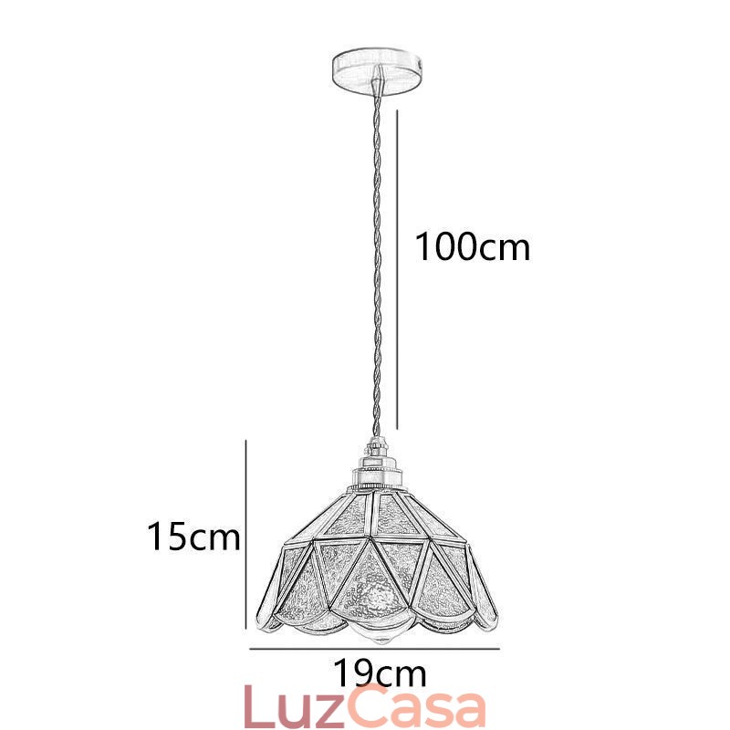 Luminária pendente de vidro retrô Luminária de teto de vidro estilo japonês
