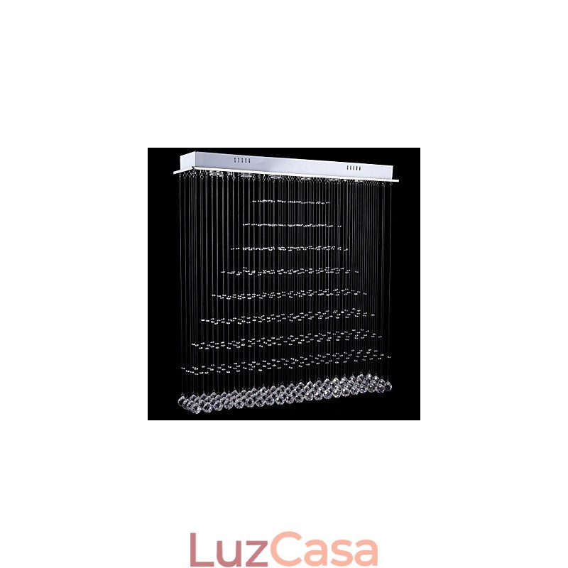 Luminária pendente retangular de cristal, lustre de teto, luminárias de iluminação