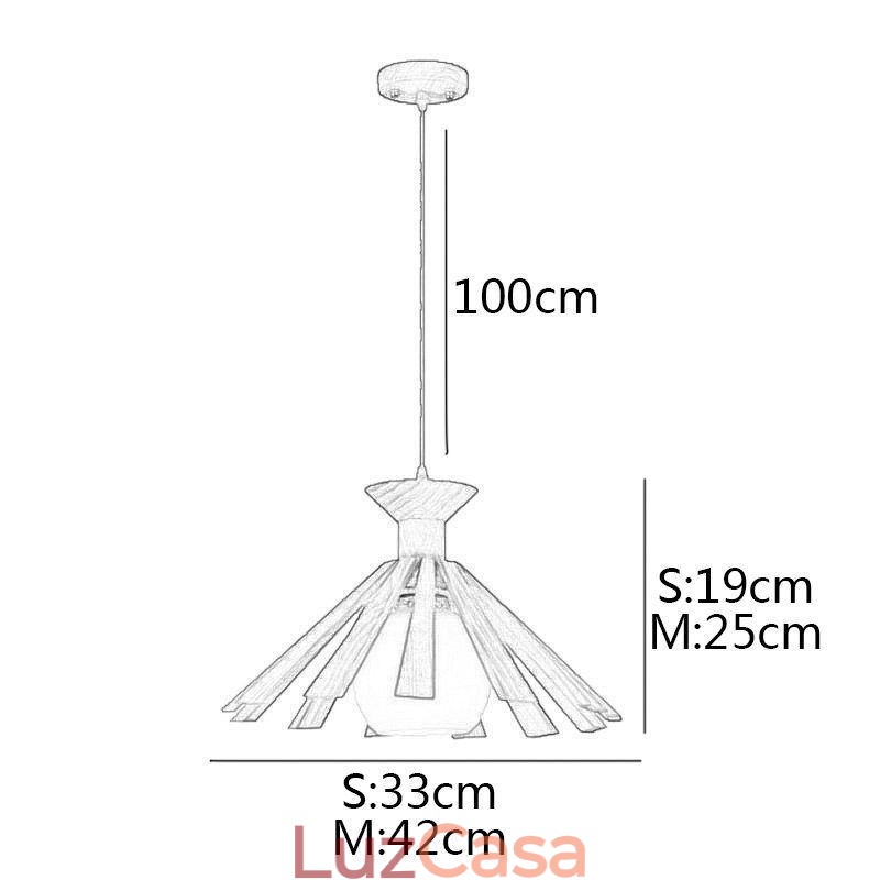 Luminária pendente de madeira estilo simples