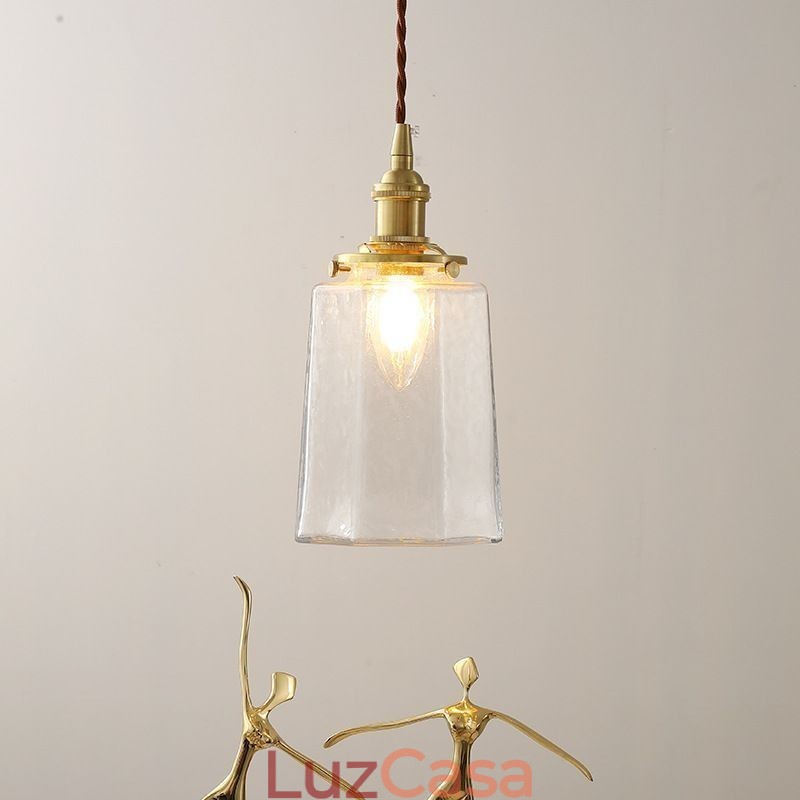 Luminária pendente de vidro minimalista moderna Luminária de teto decorativa