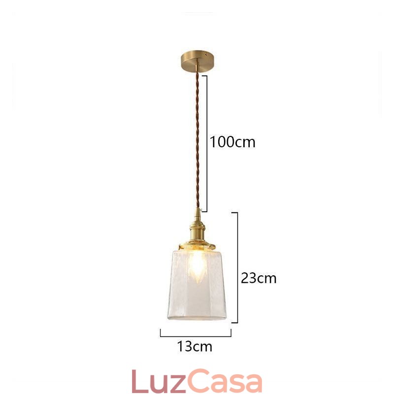 Luminária pendente de vidro minimalista moderna Luminária de teto decorativa
