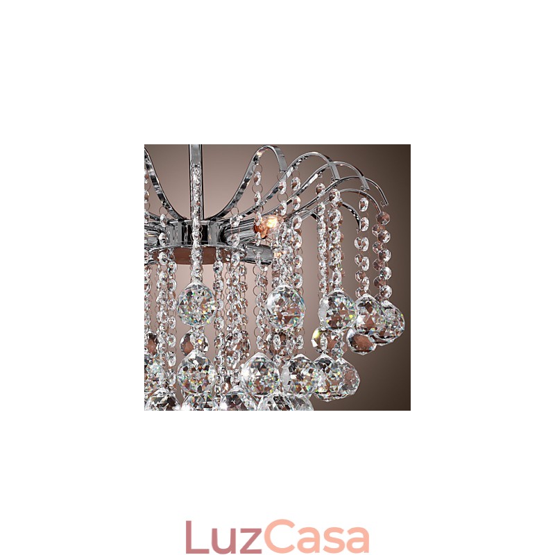 Lustre de metal com pintura de cristal contemporâneo moderno